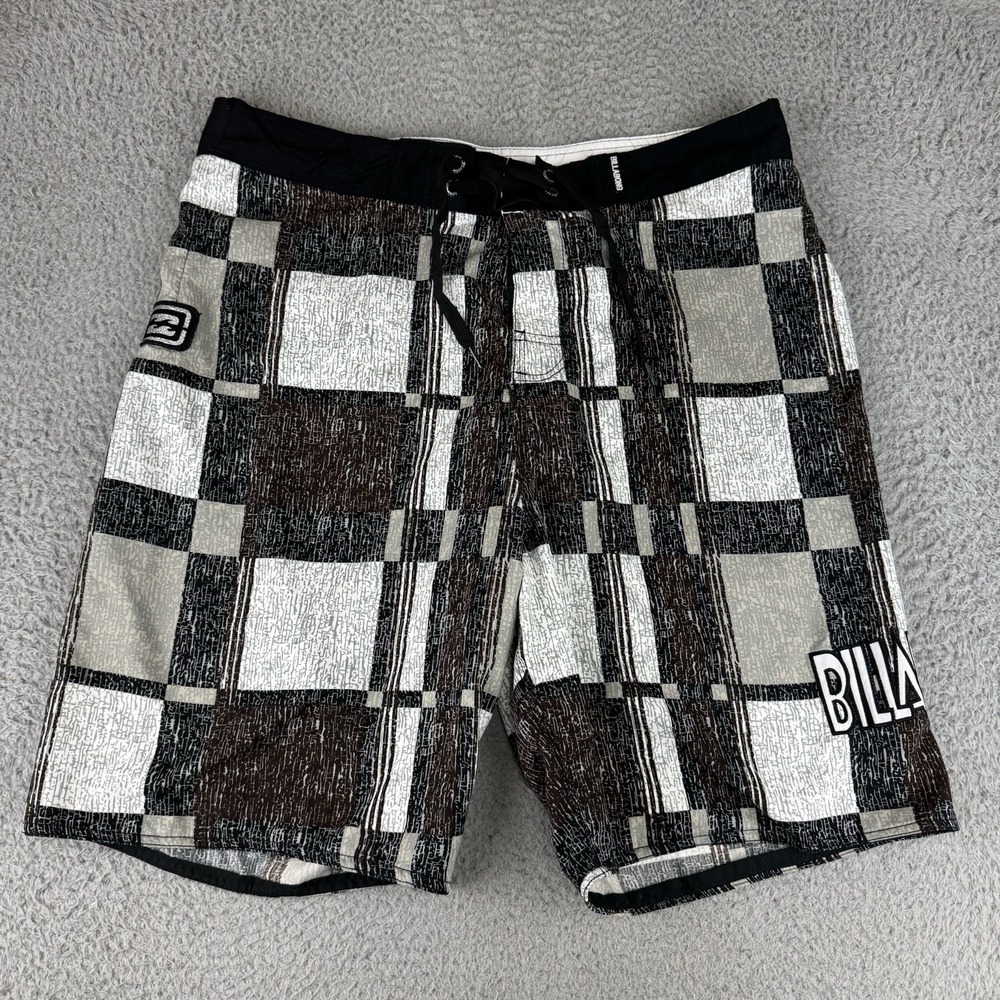 Billabong Men's Board Shorts Size 36 Checkered Logo Y2k - Picture 1 of 11